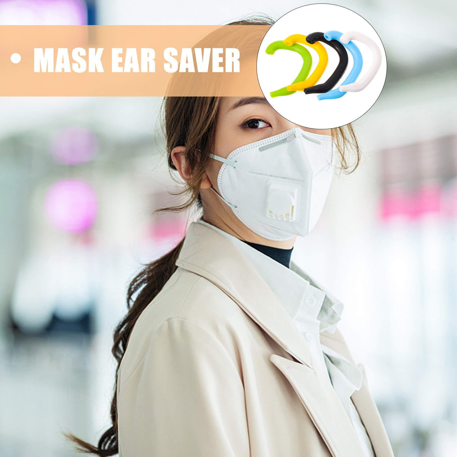 Disposable Surgical Mask - 5 قطع من أغطية الأذن السيليكونية