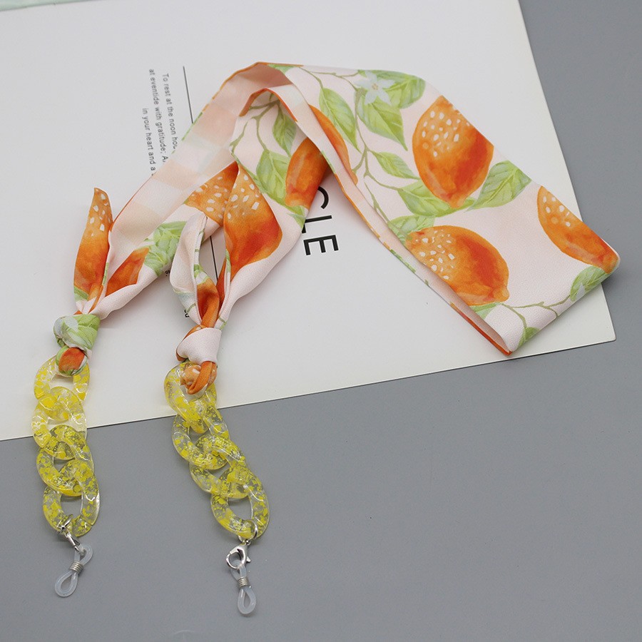 Mask Chain Holder - وشاح حريري مطبوع بوهيمي للنظارات ،