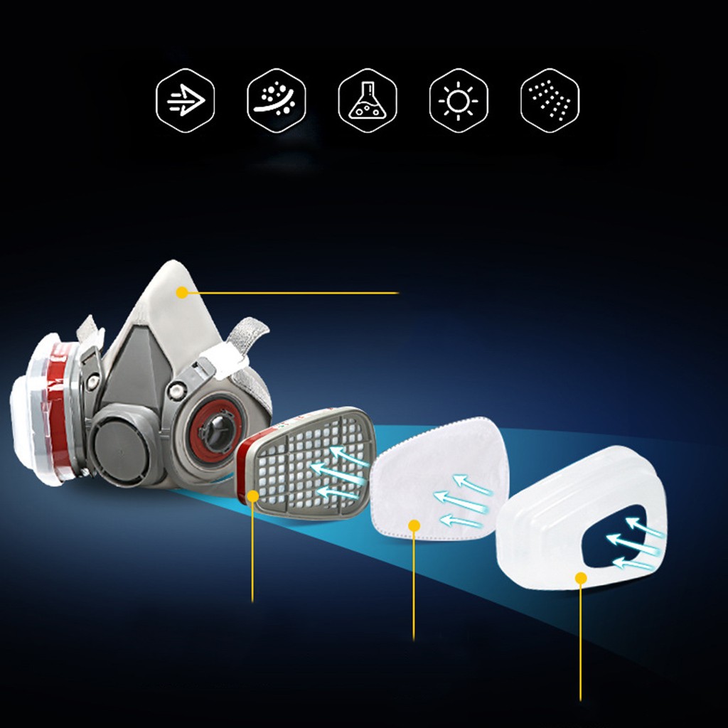 قناع غاز صناعي نصف كامل لتنفس  - مراجعة Respirator Half Face وسعره