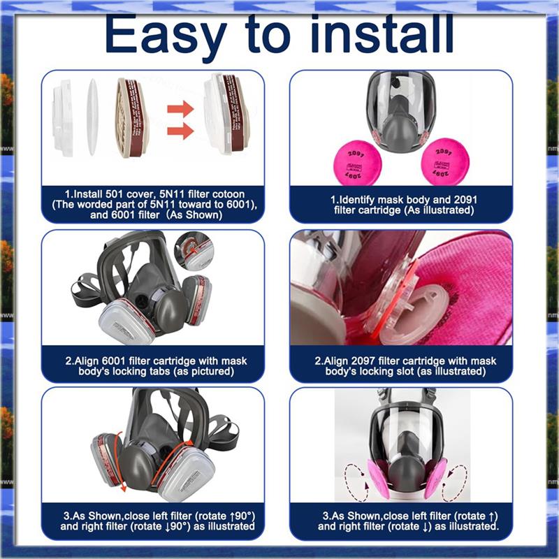 قناع تنفس كامل الوجه قابل لإعا - مراجعة Dust Mask Construction وسعره
